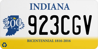 IN license plate 923CGV