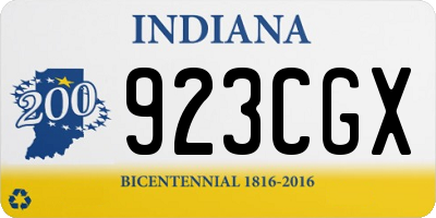 IN license plate 923CGX