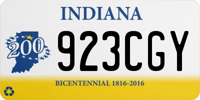 IN license plate 923CGY