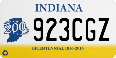 IN license plate 923CGZ