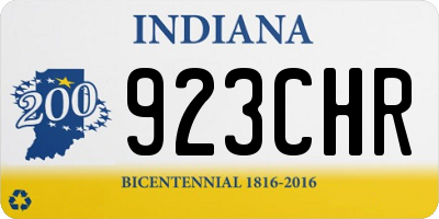 IN license plate 923CHR