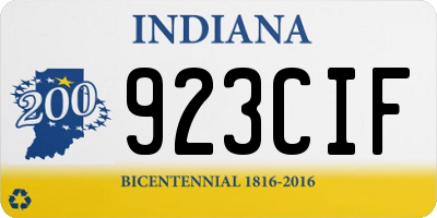 IN license plate 923CIF