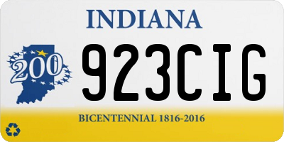 IN license plate 923CIG