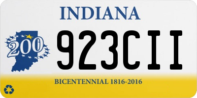 IN license plate 923CII
