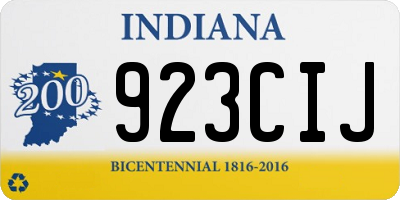 IN license plate 923CIJ