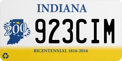 IN license plate 923CIM