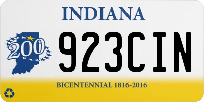 IN license plate 923CIN