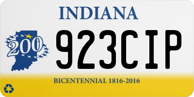 IN license plate 923CIP