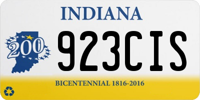 IN license plate 923CIS