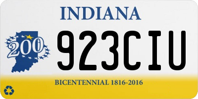 IN license plate 923CIU
