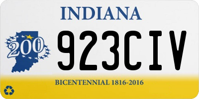 IN license plate 923CIV