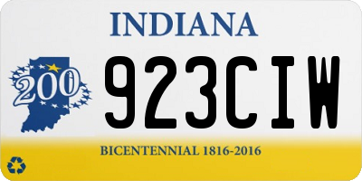 IN license plate 923CIW