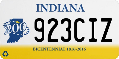 IN license plate 923CIZ
