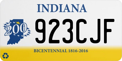 IN license plate 923CJF