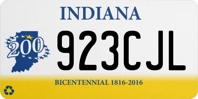 IN license plate 923CJL