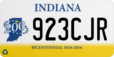 IN license plate 923CJR