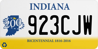 IN license plate 923CJW