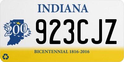 IN license plate 923CJZ
