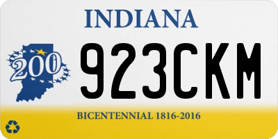 IN license plate 923CKM