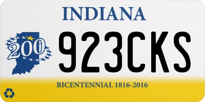 IN license plate 923CKS