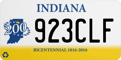 IN license plate 923CLF