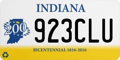 IN license plate 923CLU