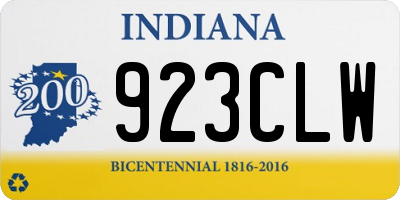 IN license plate 923CLW