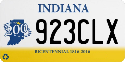 IN license plate 923CLX