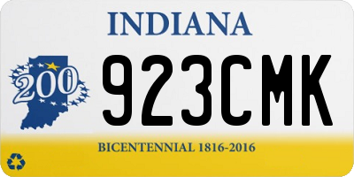 IN license plate 923CMK