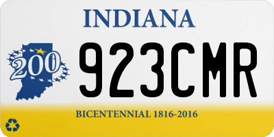 IN license plate 923CMR