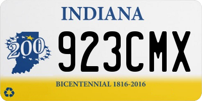 IN license plate 923CMX