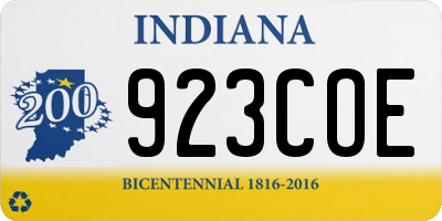 IN license plate 923COE