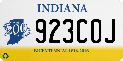 IN license plate 923COJ