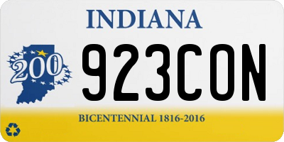 IN license plate 923CON