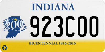 IN license plate 923COO