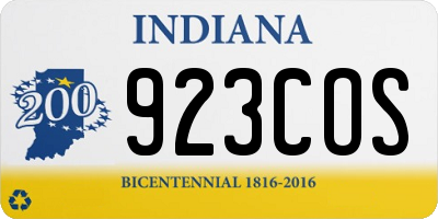 IN license plate 923COS