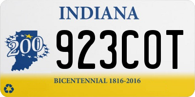 IN license plate 923COT