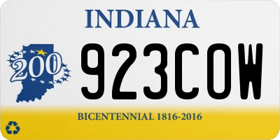 IN license plate 923COW