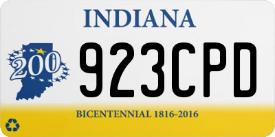 IN license plate 923CPD