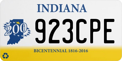 IN license plate 923CPE