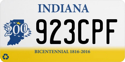 IN license plate 923CPF