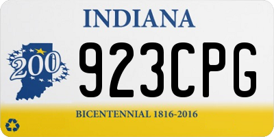 IN license plate 923CPG