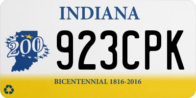 IN license plate 923CPK