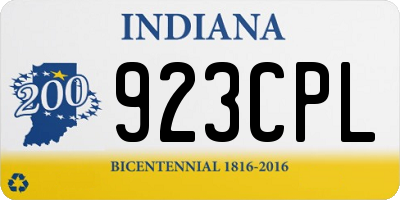 IN license plate 923CPL