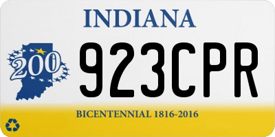 IN license plate 923CPR