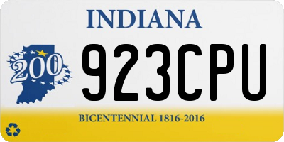 IN license plate 923CPU