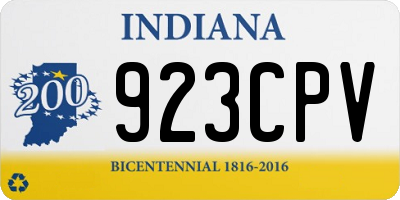 IN license plate 923CPV