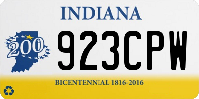 IN license plate 923CPW
