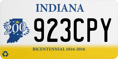 IN license plate 923CPY