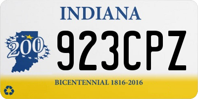IN license plate 923CPZ
